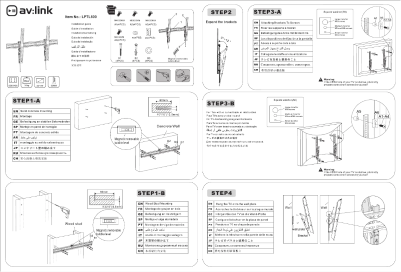 Page n°1 - Manuel utilisateur AV:link LPTL600