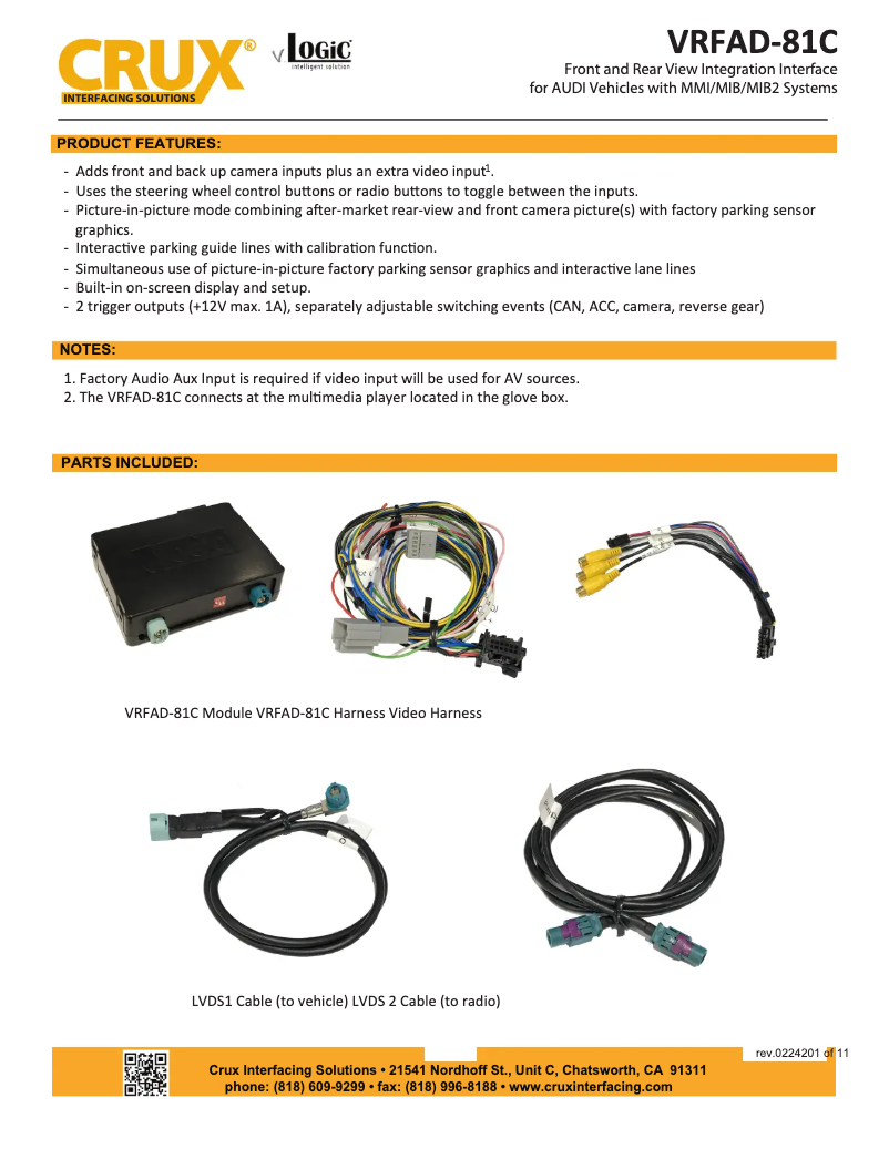 Image de la première page du manuel de l'appareil VRFAD-81C