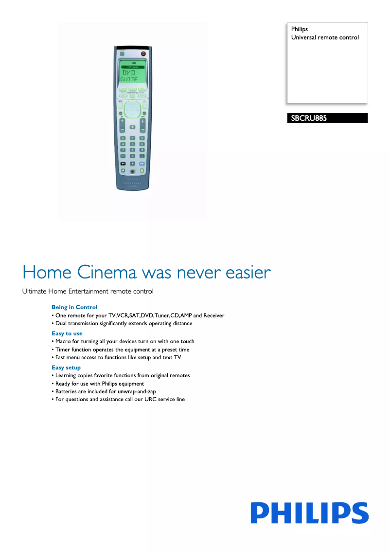 First page image of the manual for SBC RU 885