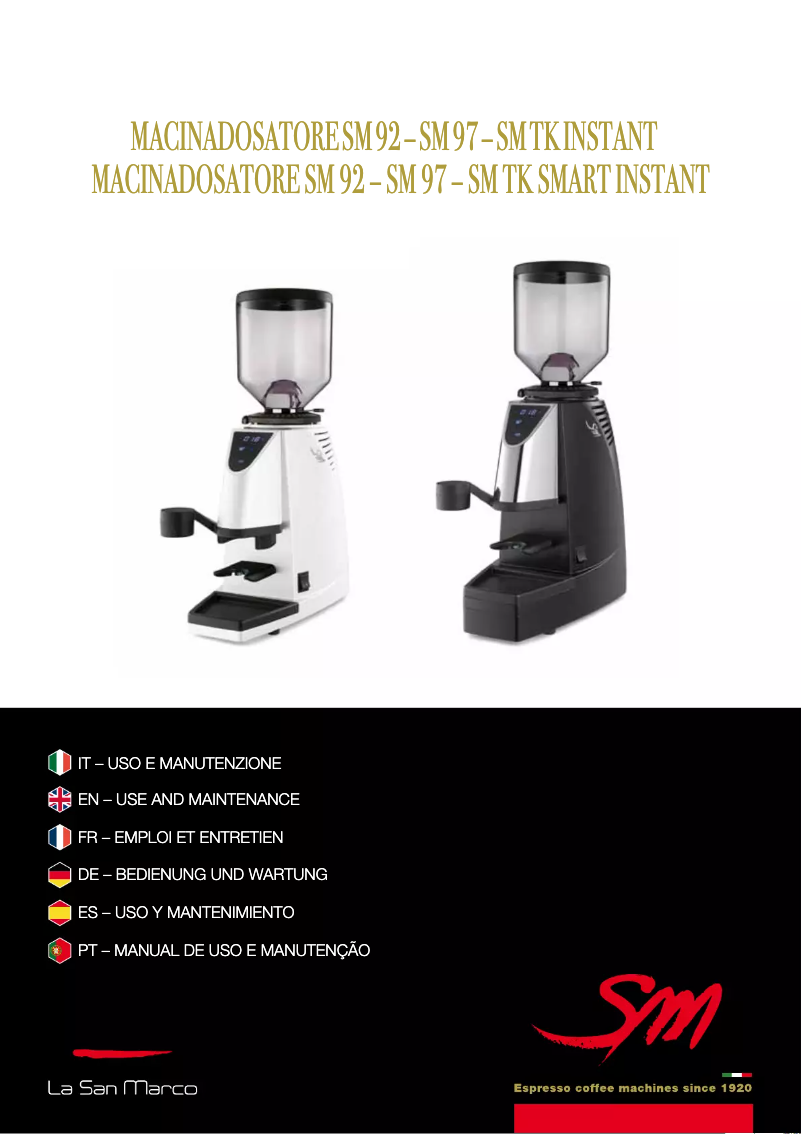 Page 1 de la notice Manuel utilisateur La San Marco SM97 Smart