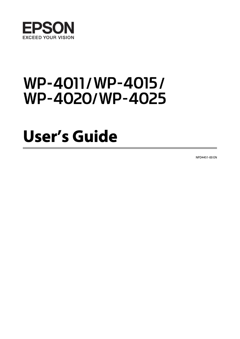 Image de la première page du manuel de l'appareil WorkForce Pro WP-4020