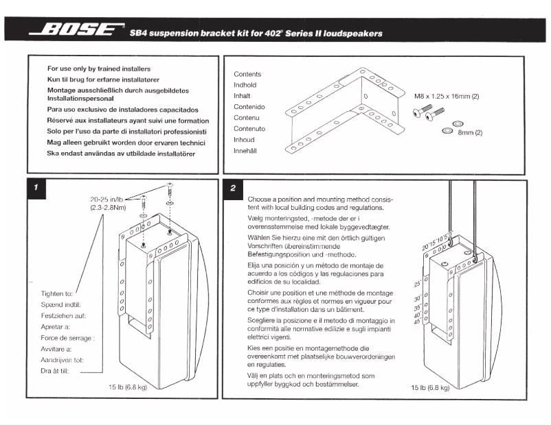 Page 1 de la notice Manuel utilisateur Bose SB-4