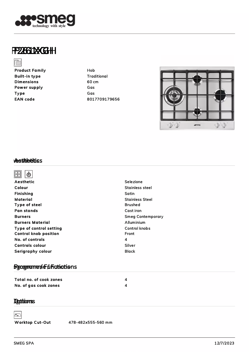 Image de la première page du manuel de l'appareil P261XGH