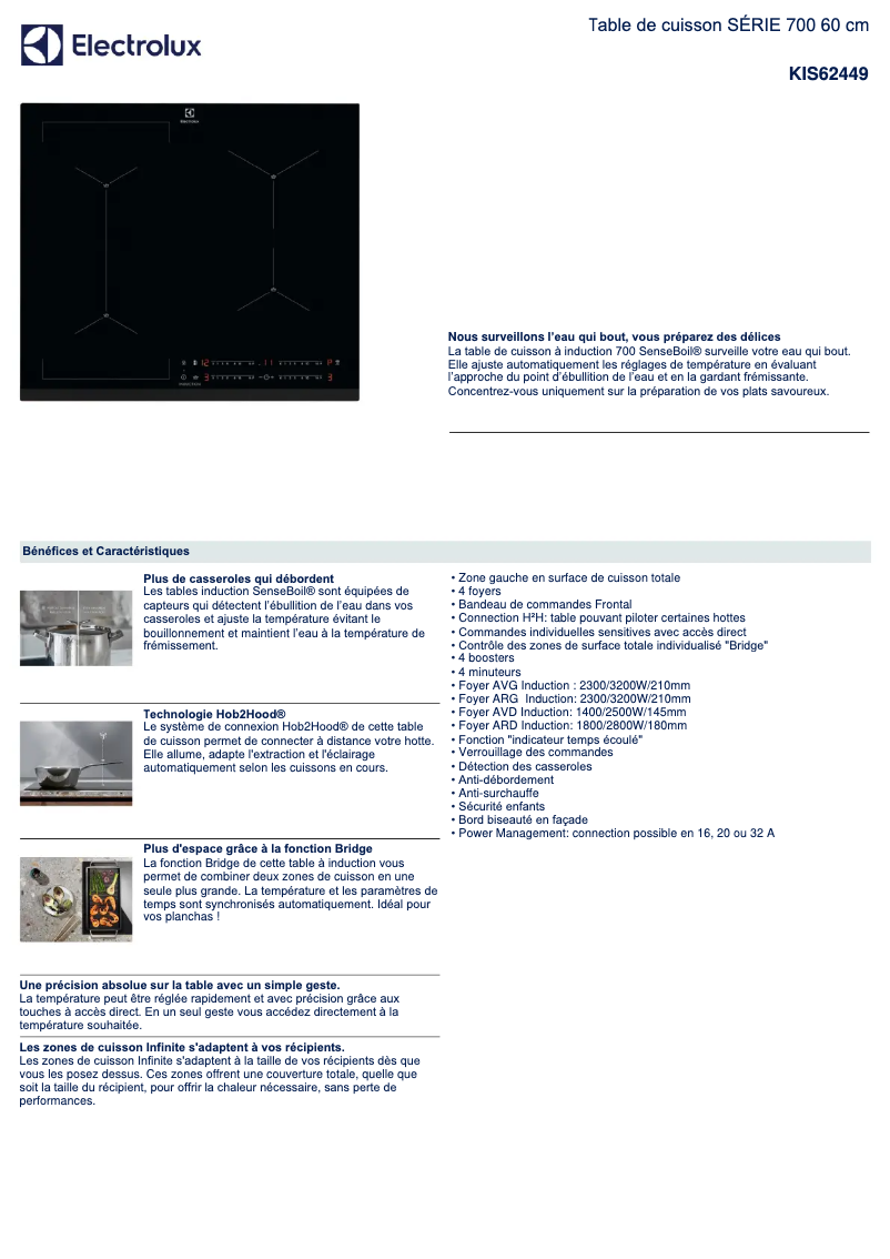Page n°1 - Fiche technique Electrolux KIS62449