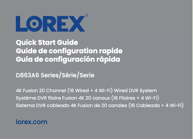 Page n°1 - Guide de démarrage rapide Lorex D863A81B