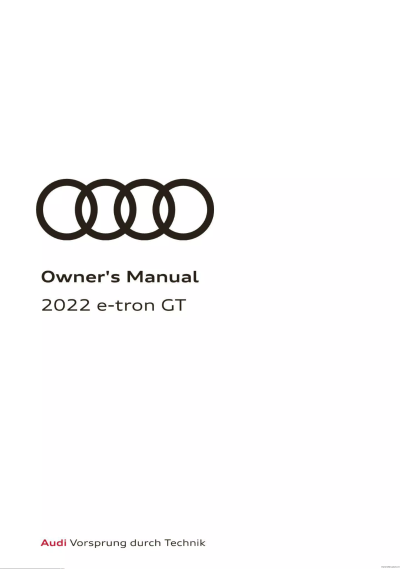 Page 1 de la notice Manuel utilisateur Audi e-tron GT (2022)