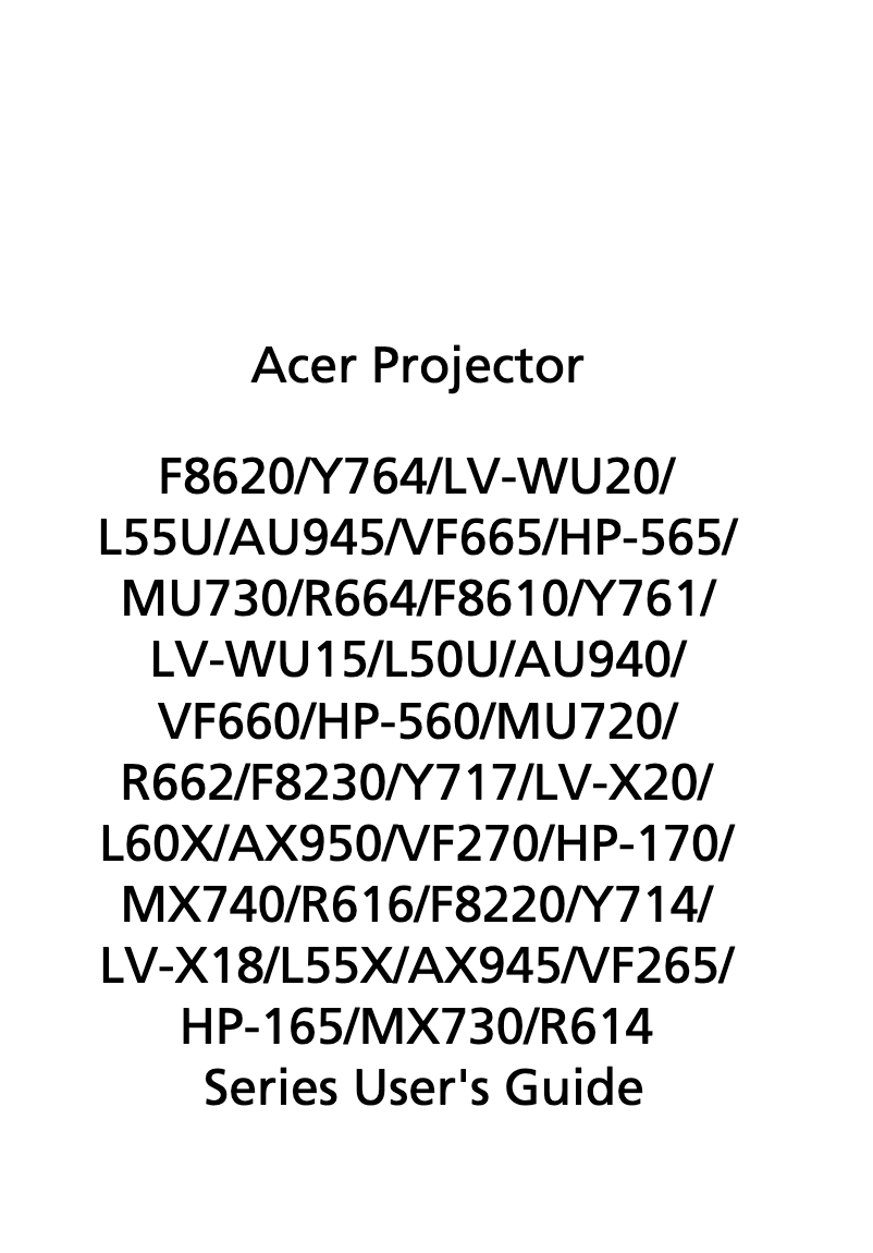 Image de la première page du manuel de l'appareil LV-X20