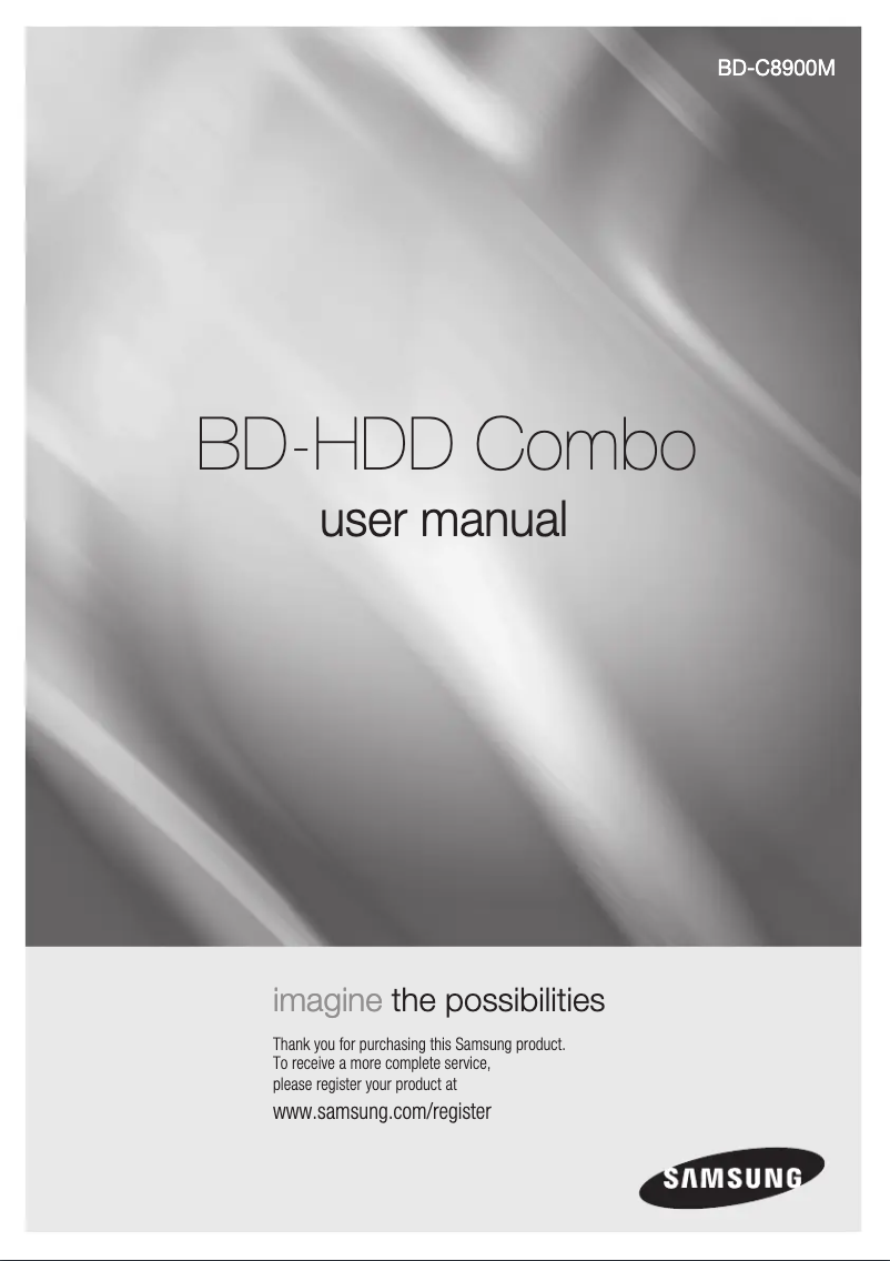 Page n°1 - Manuel utilisateur Samsung BD-C8900M