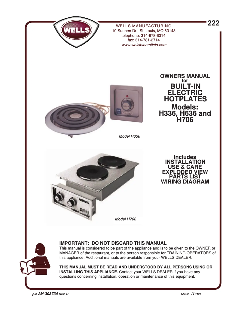 Image de la première page du manuel de l'appareil H706