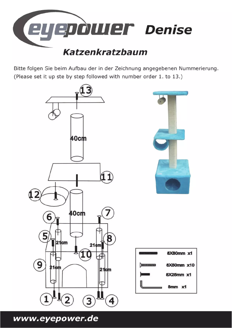Page 1 de la notice Manuel utilisateur Eyepower Denise