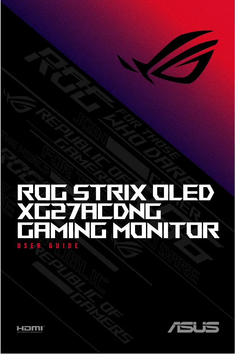 Page 1 de la notice Manuel utilisateur Asus ROG Strix OLED XG27ACDNG