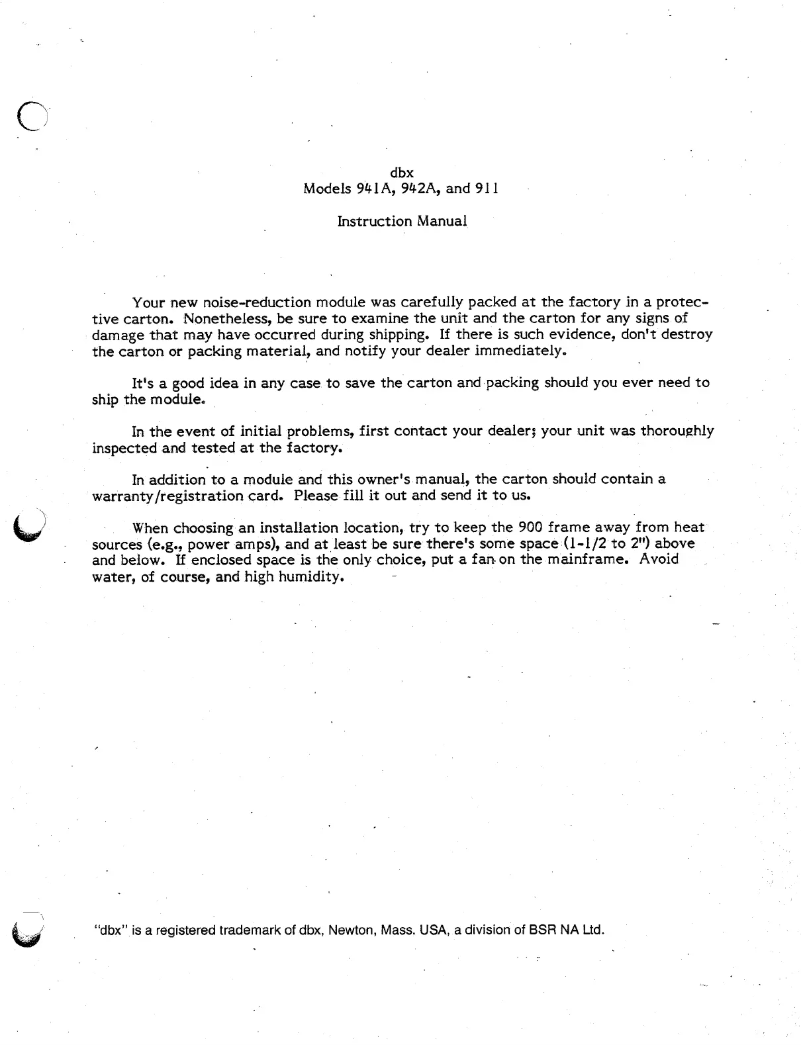 Página 1 del manual Manual de usuario DBX 911