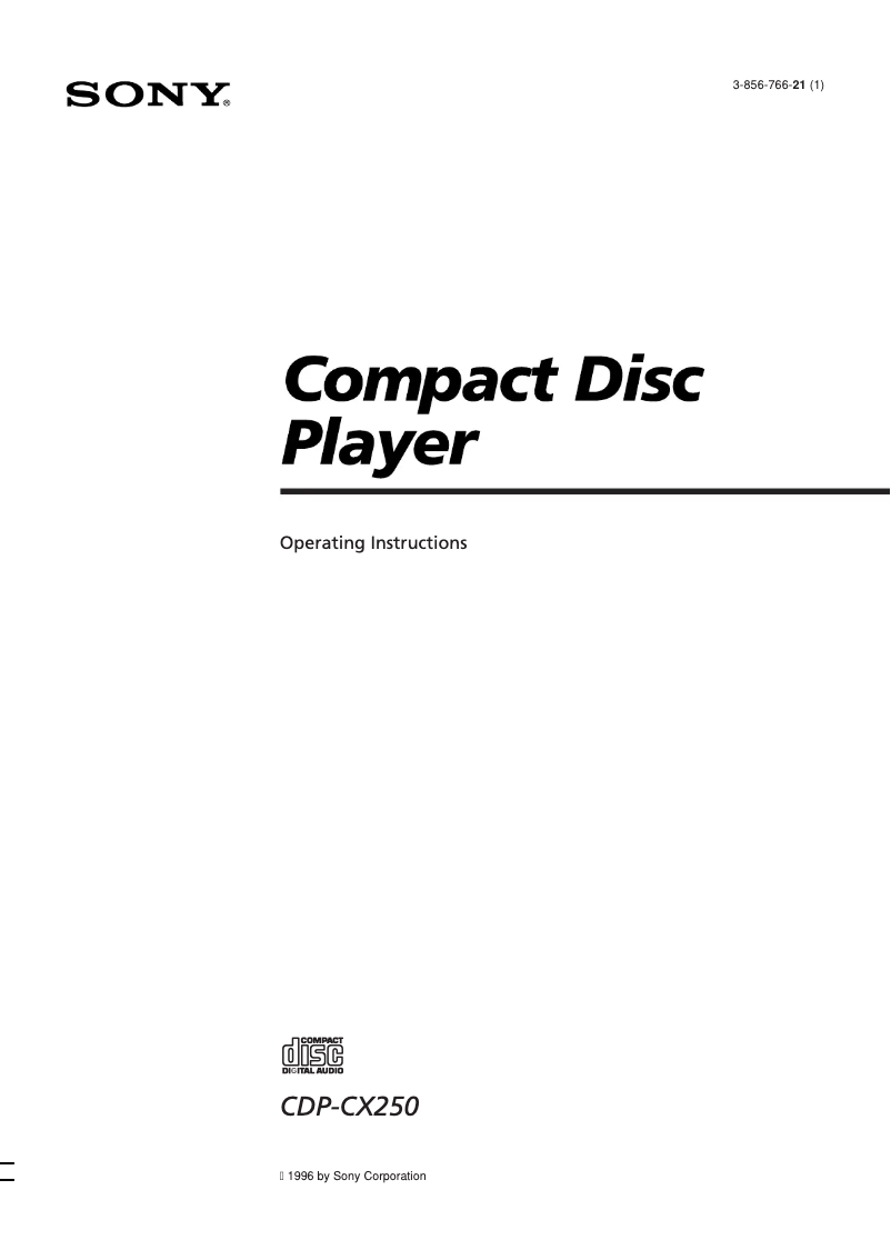 Imagen de la primera página del manual del dispositivo CDP-CX250