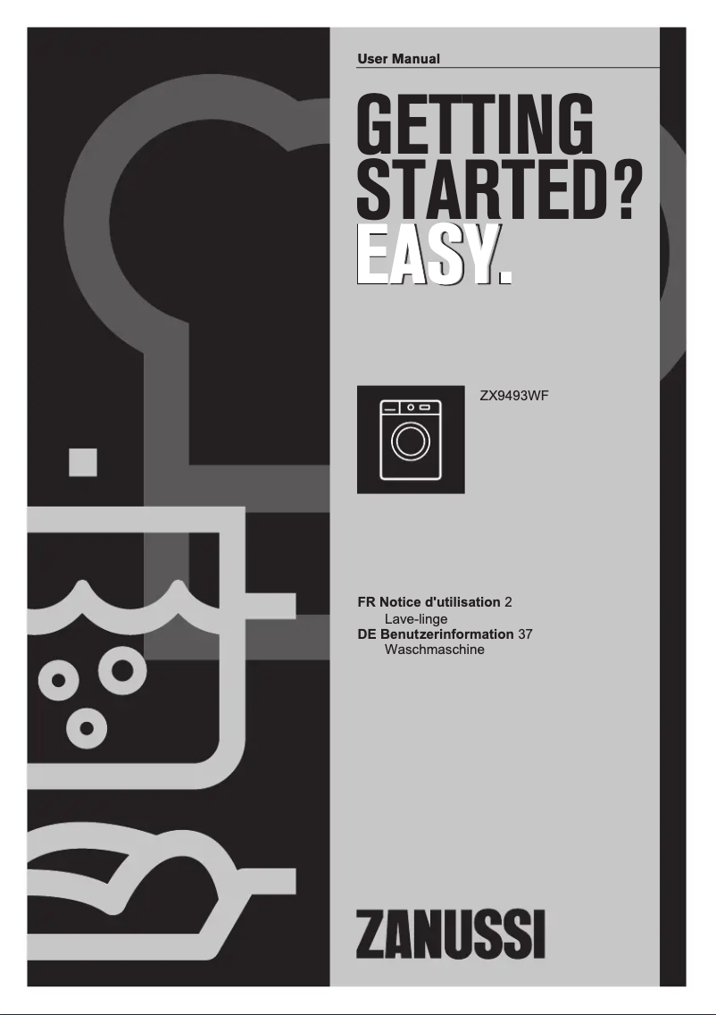 Image de la première page du manuel de l'appareil ZX9493WF