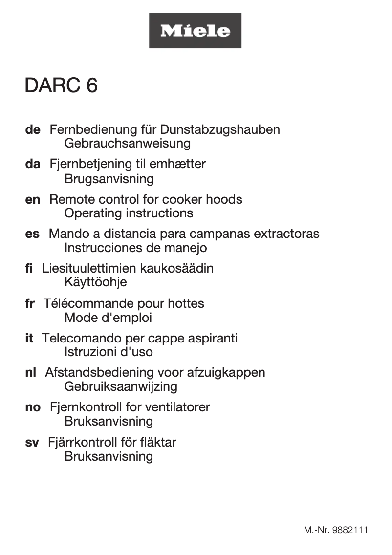 Página 1 del manual Manual de uso y mantenimiento Miele DARC 6