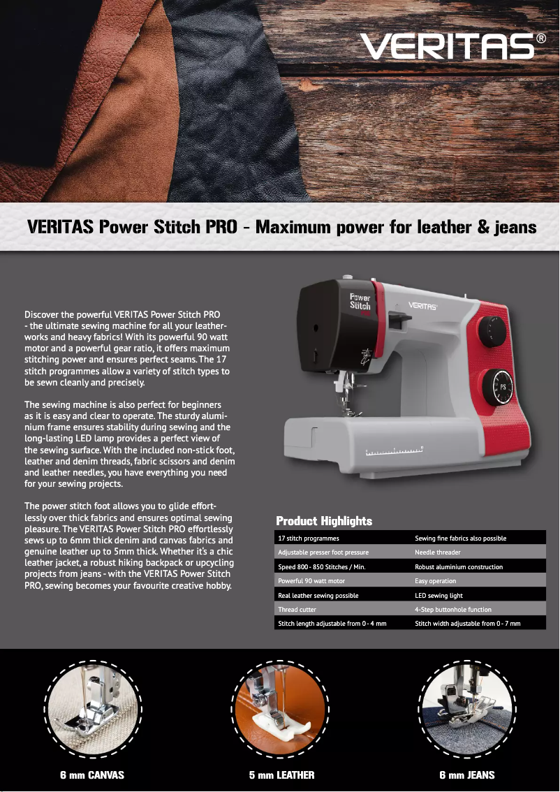 Image de la première page du manuel de l'appareil Power Stitch PRO