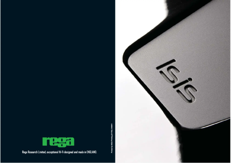 Page 1 de la notice Manuel utilisateur Rega Isis