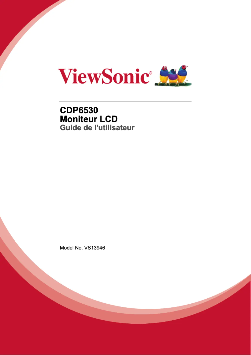 Page 1 de la notice Manuel utilisateur Viewsonic CDP6530