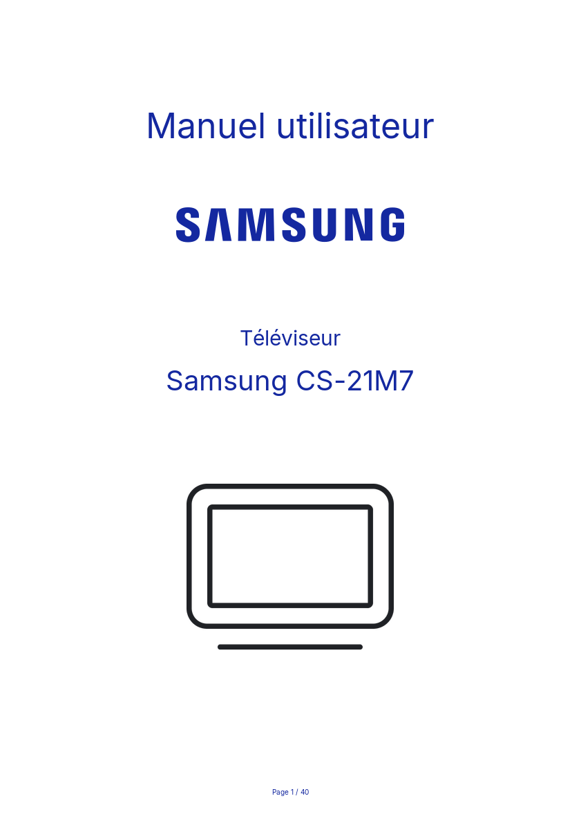 Page n°1 - Manuel utilisateur Samsung CS-21M7