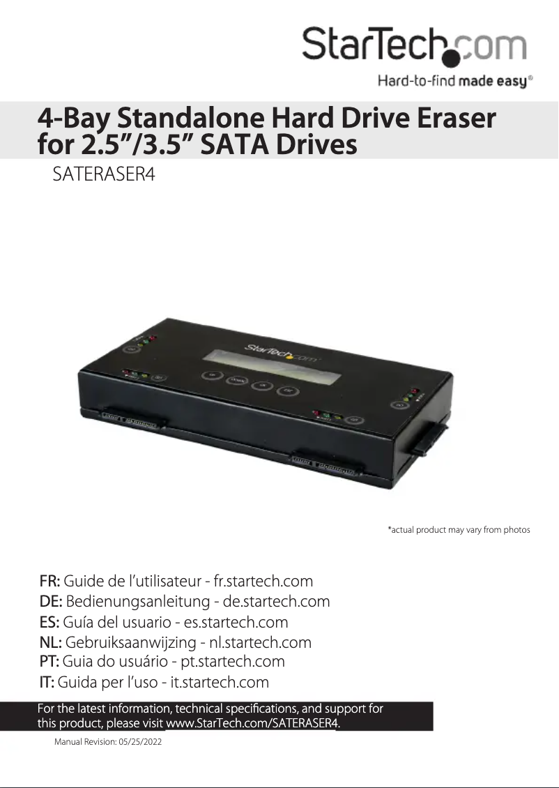 Image de la première page du manuel de l'appareil SATERASER4