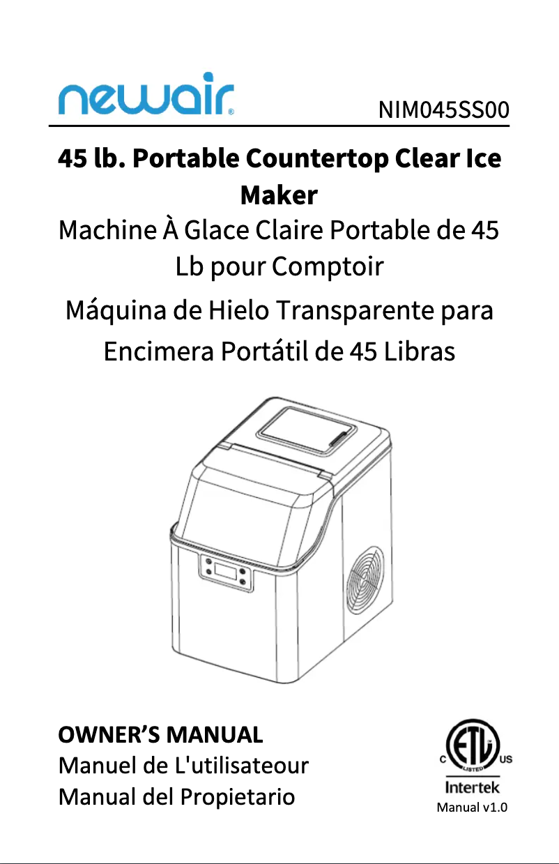 Page n°1 - Manuel utilisateur NewAir NIM030SS00
