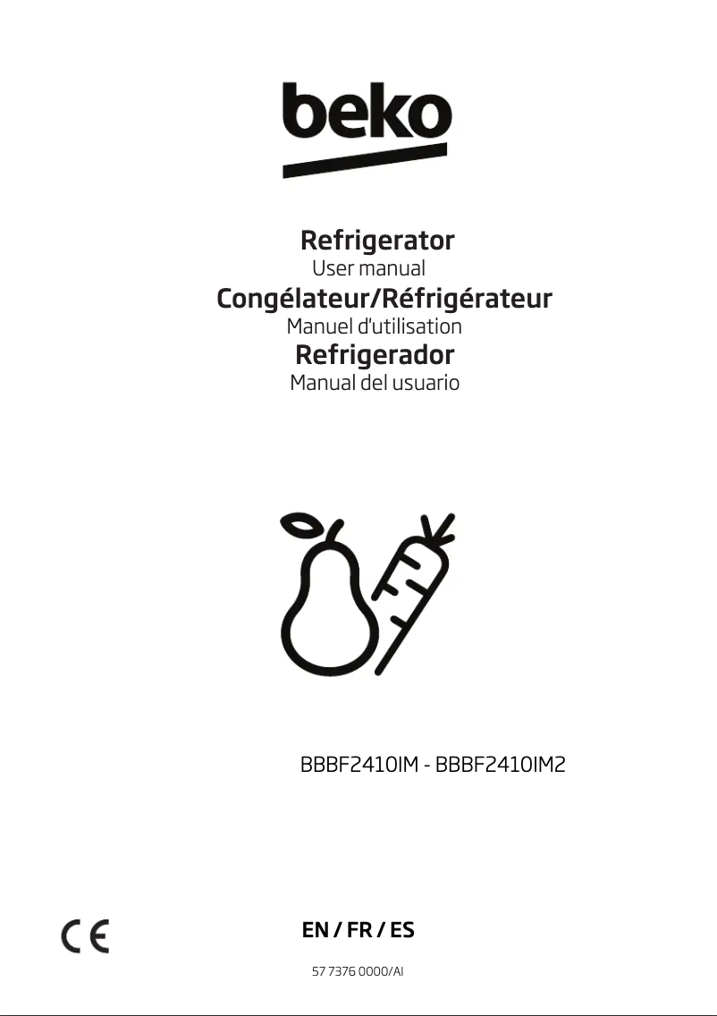 Image de la première page du manuel de l'appareil BBBF2410IM2