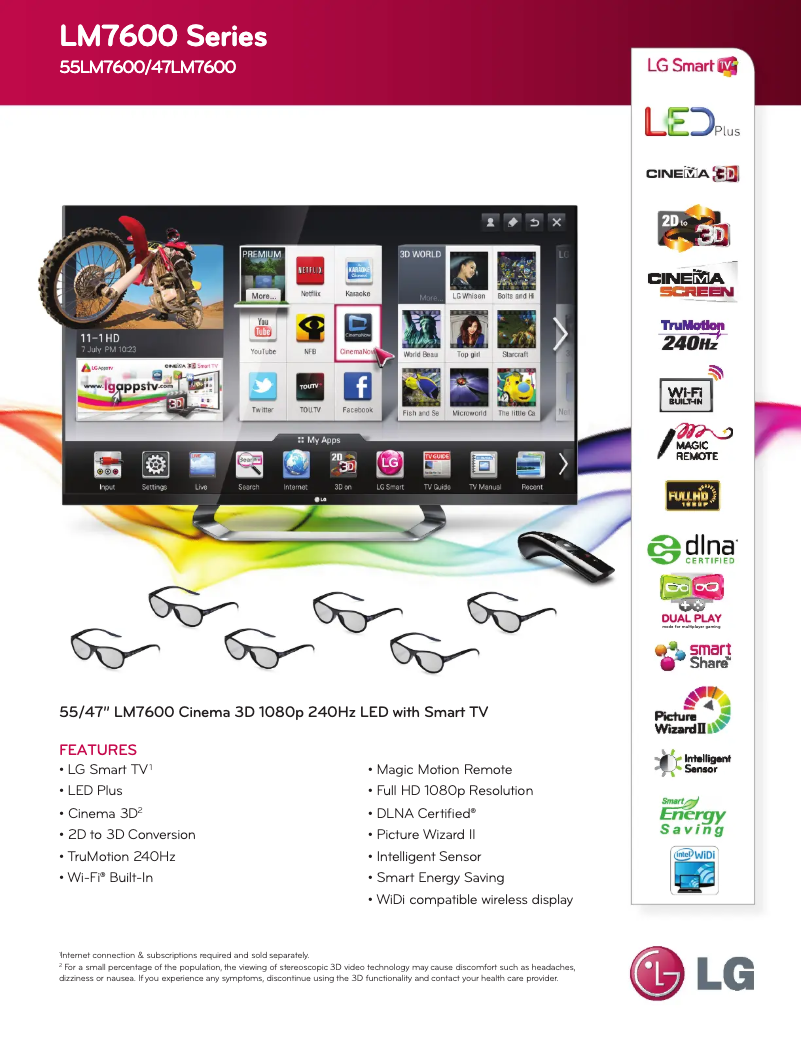 Image de la première page du manuel de l'appareil 55LM7600