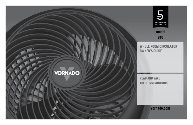 Page 1 de la notice Manuel utilisateur Vornado 610