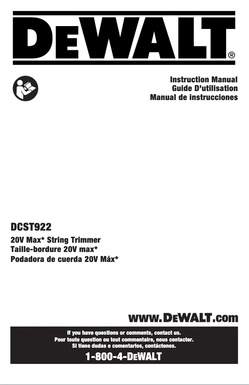 Image de la première page du manuel de l'appareil DCST922