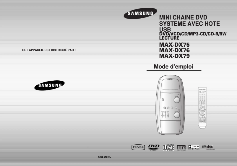 Page 1 de la notice Manuel utilisateur Samsung MAX-DX75