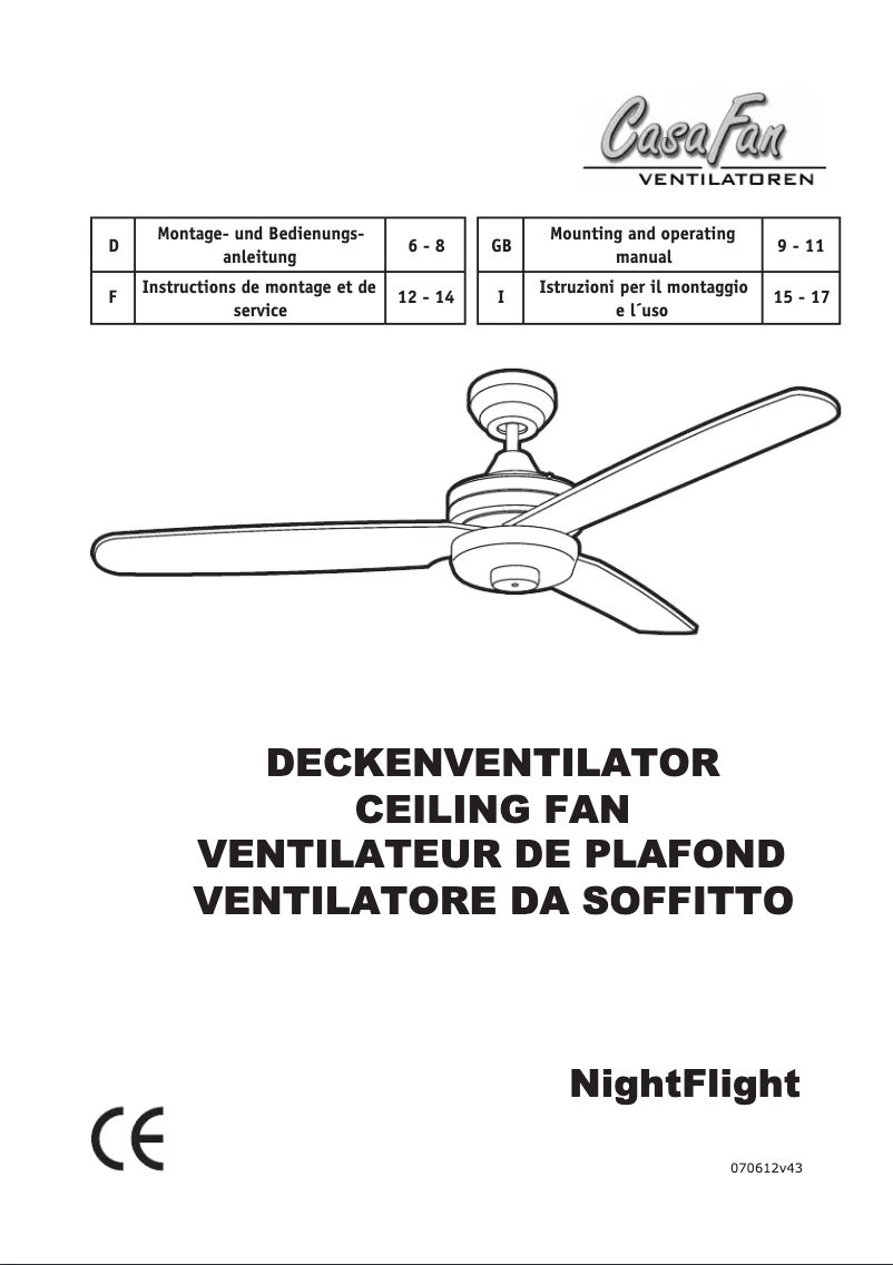 Image de la première page du manuel de l'appareil Night Flight