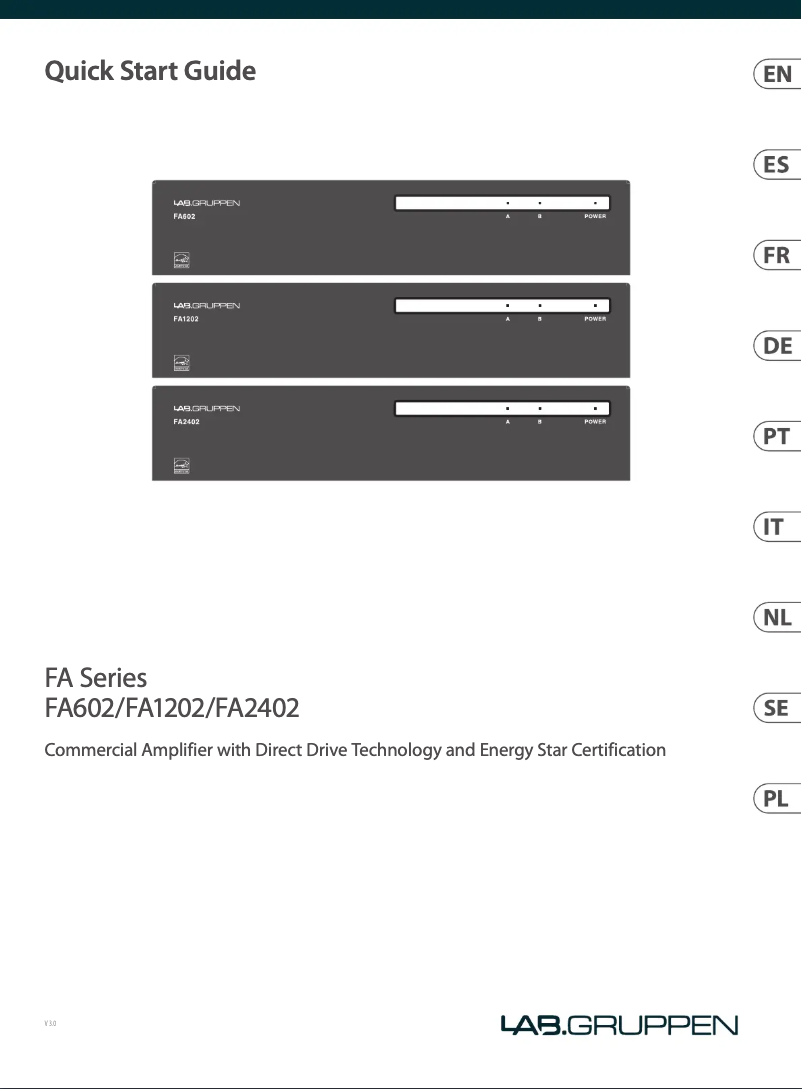 Page n°1 - Manuel utilisateur Lab Gruppen FA2402
