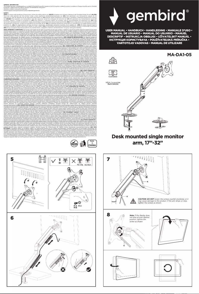 Page n°1 - Manuel utilisateur Gembird MA-DA1-05