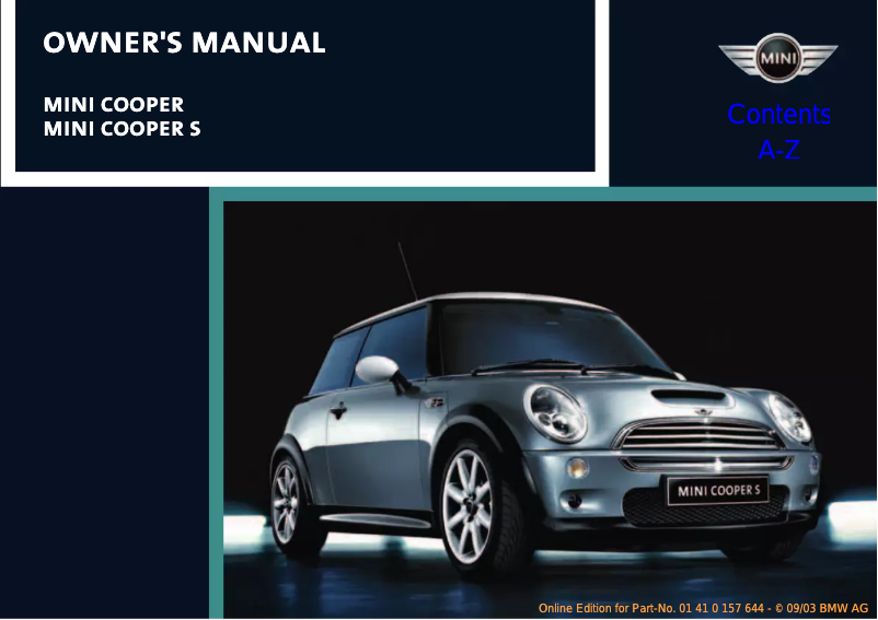 Page 1 de la notice Manuel utilisateur Mini Hardtop (2004)