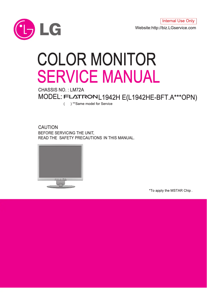 Image de la première page du manuel de l'appareil L1942H