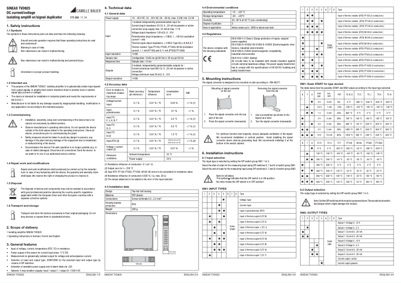 Page 1 de la notice Manuel utilisateur Gossen Metrawatt SINEAX TVD825