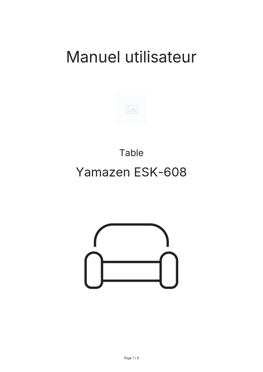 Page n°1 - Manuel utilisateur Yamazen ESK-608