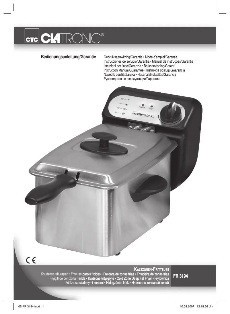 Image de la première page du manuel de l'appareil FR 3194