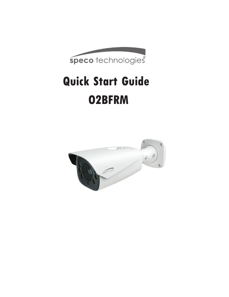 Page 1 de la notice Guide de démarrage rapide Speco Technologies O2BFRM