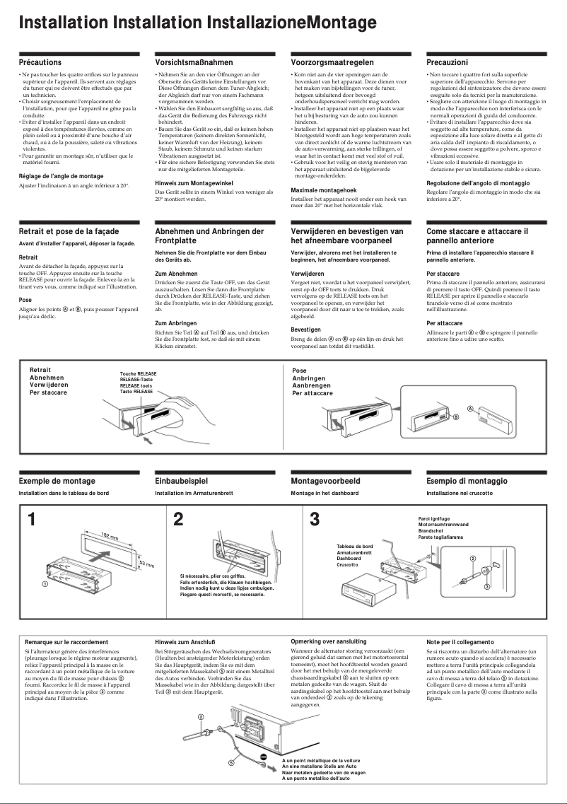 Page 1 de la notice Manuel utilisateur Sony XR-3740