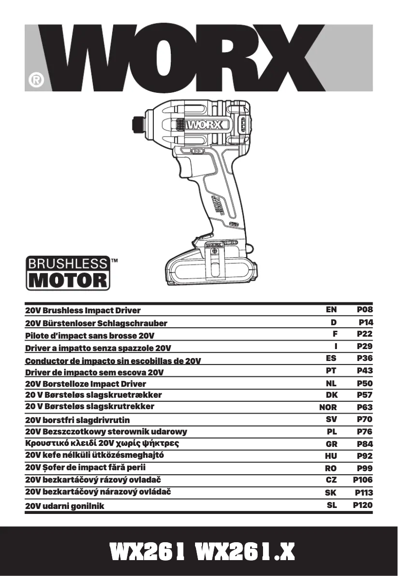 Page n°1 - Manuel utilisateur Worx WX261.9
