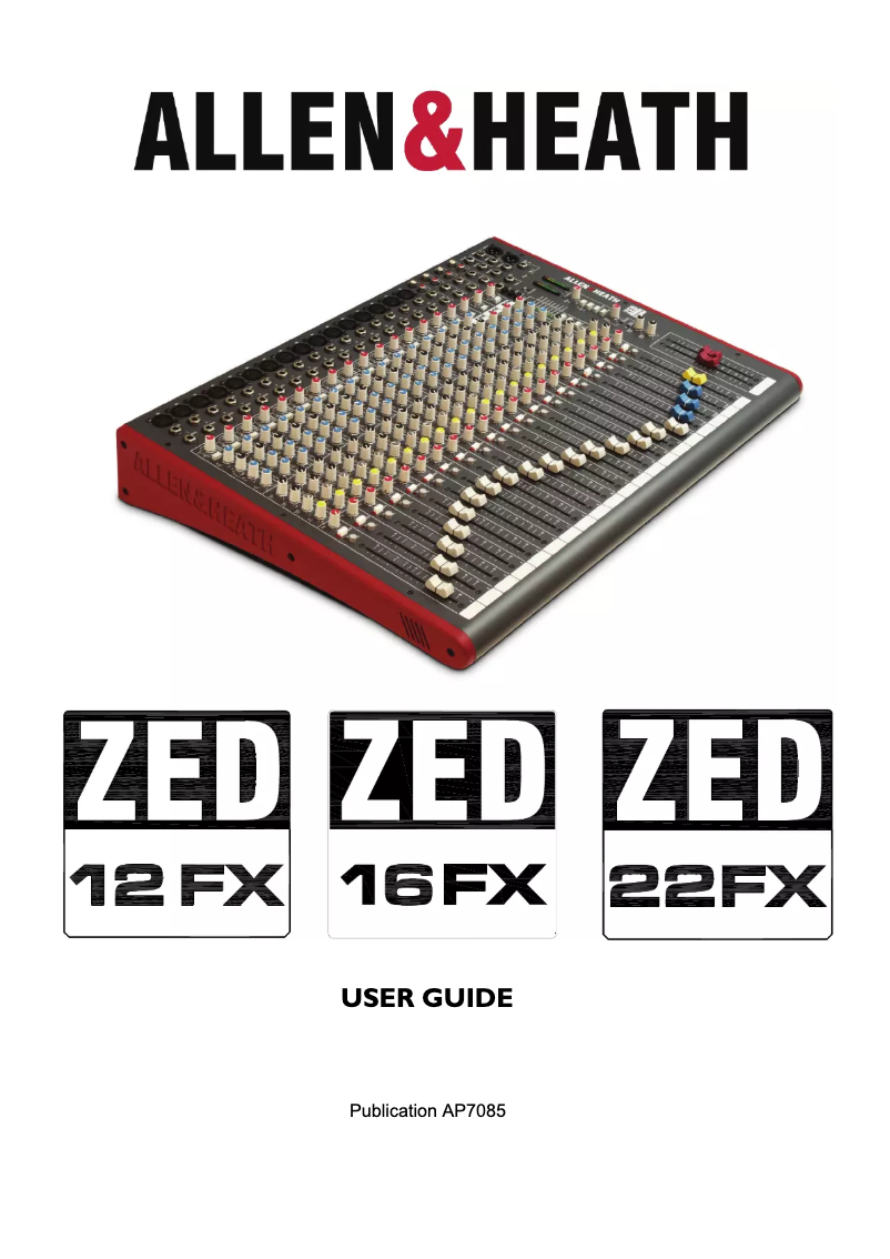 Page 1 de la notice Manuel utilisateur Allen & Heath ZED-12FX