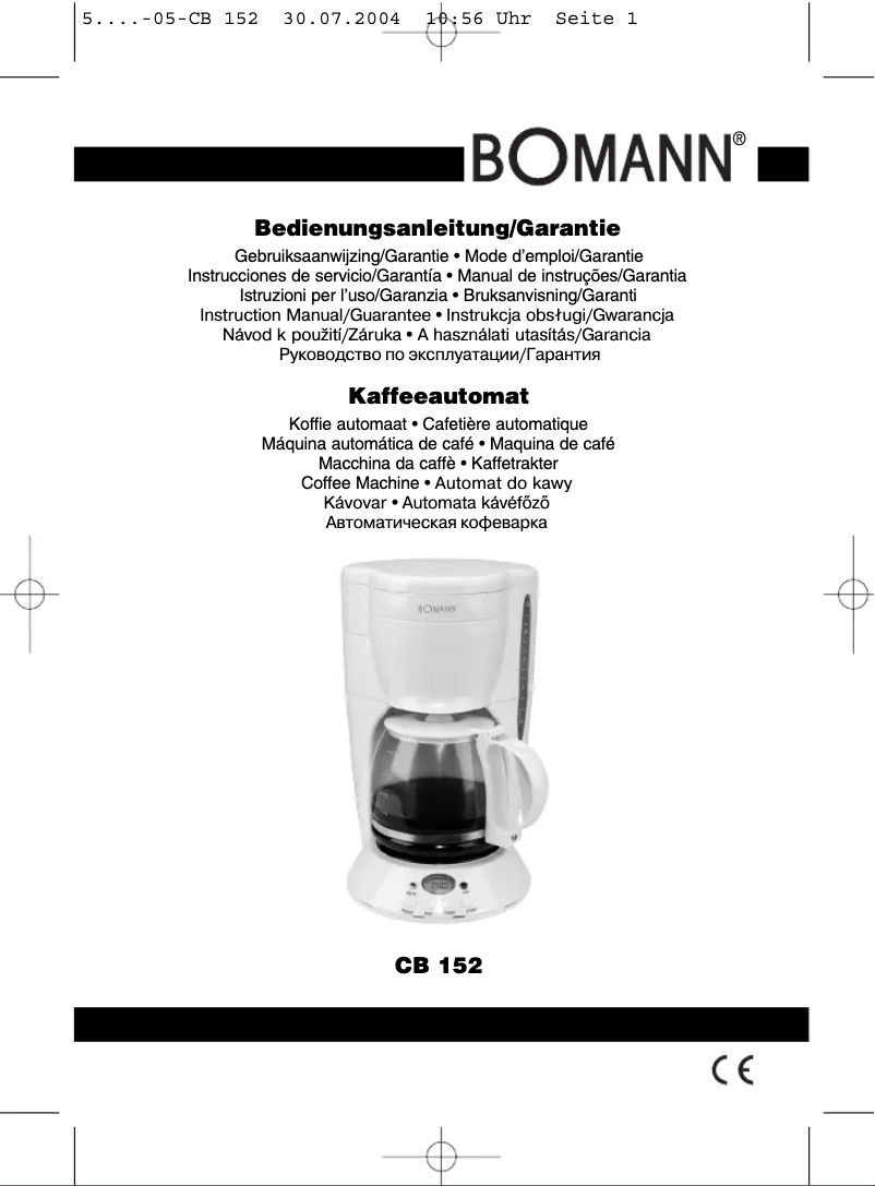 Image de la première page du manuel de l'appareil CB 152