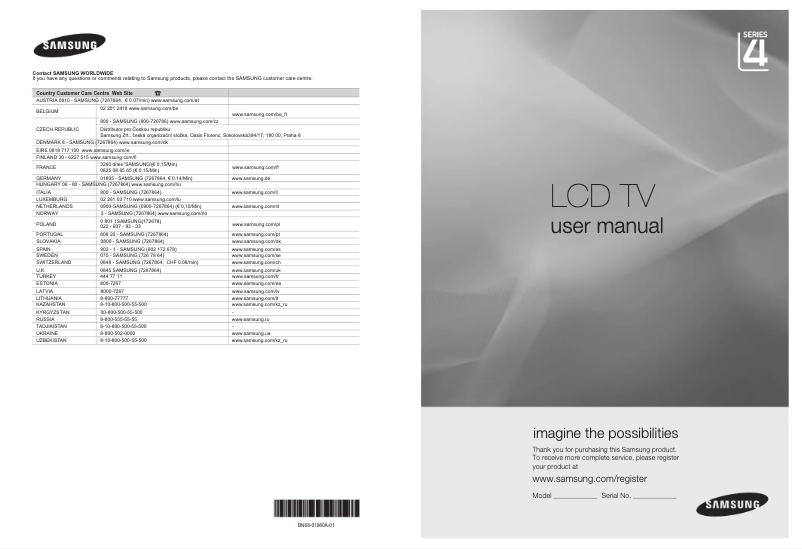 Page n°1 - Manuel utilisateur Samsung LE-22B450