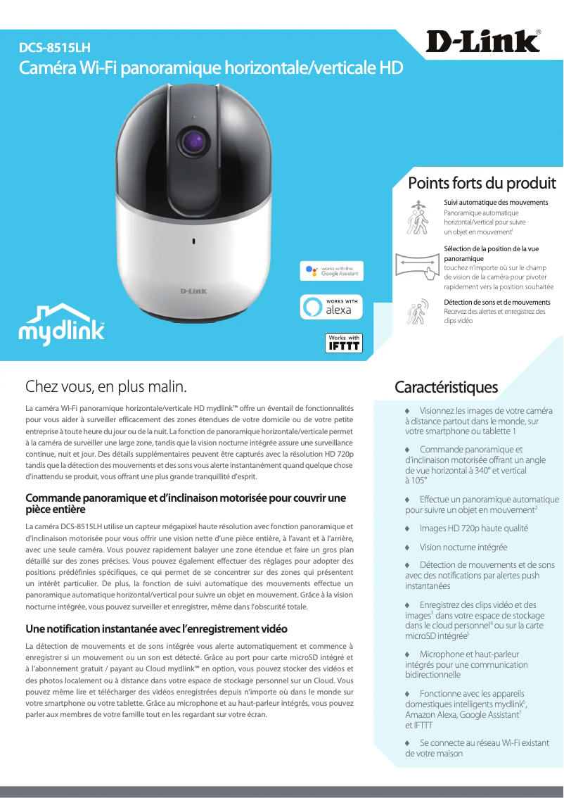 Image de la première page du manuel de l'appareil DCS-8515LH