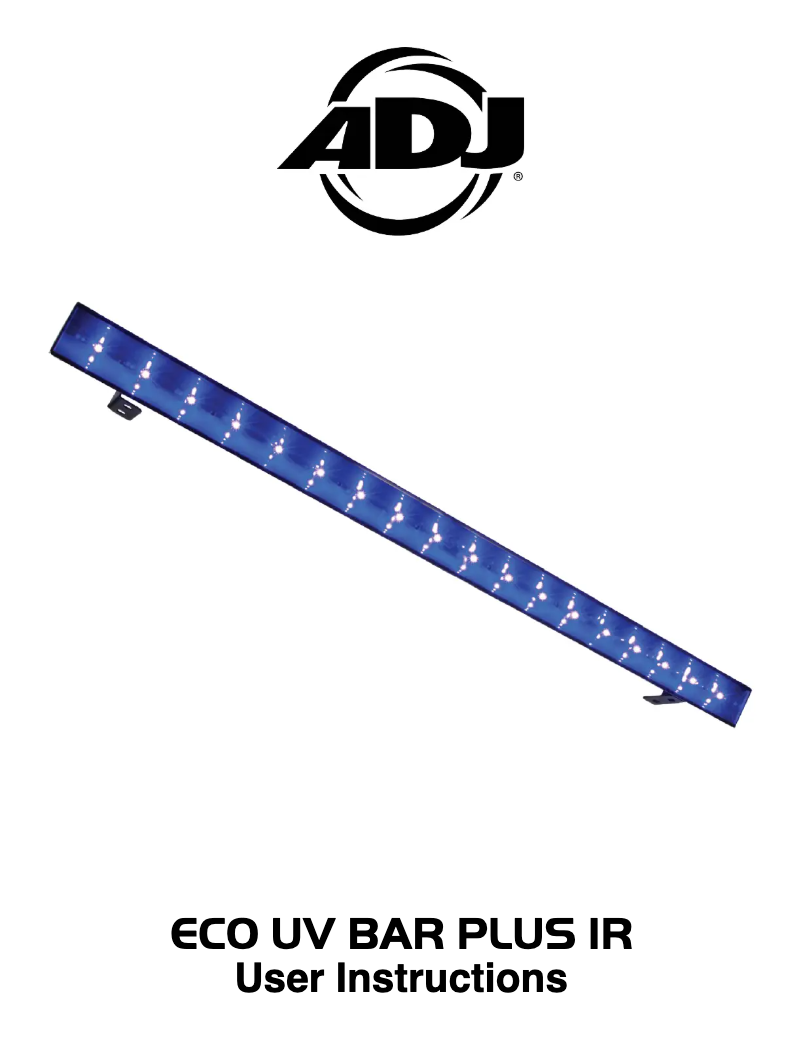 Image de la première page du manuel de l'appareil ECO UV Bar Plus IR