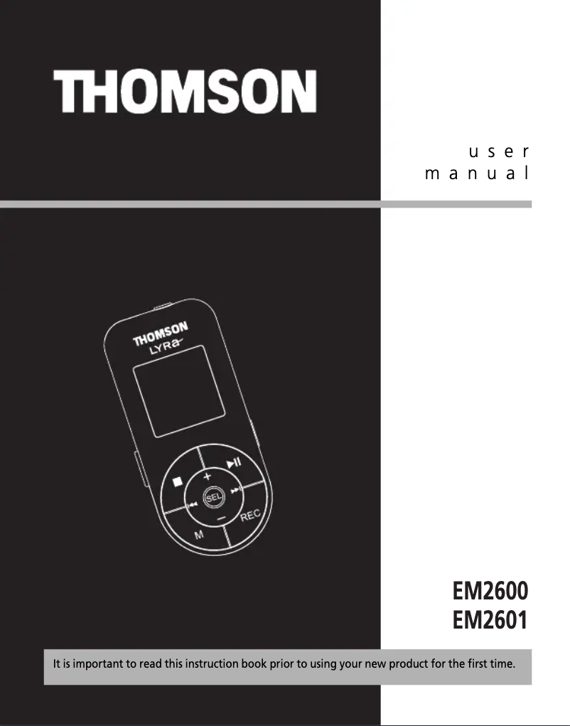Page n°1 - Manuel utilisateur Thomson EM2600