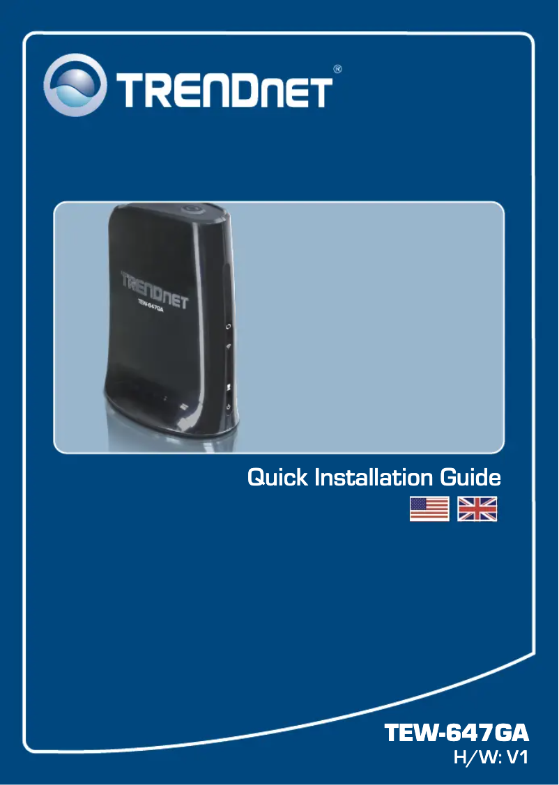 Page n°1 - Manuel utilisateur TRENDnet TEW-647GA