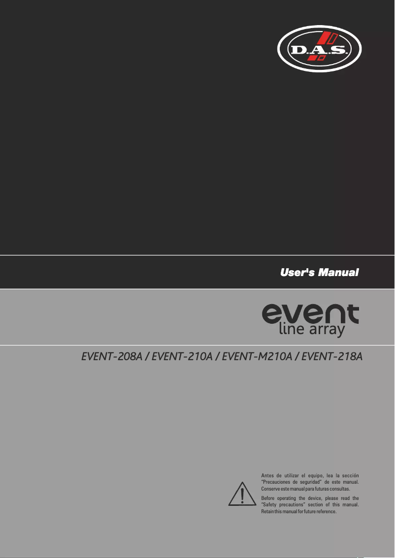 Imagen de la primera página del manual del dispositivo Event-210A