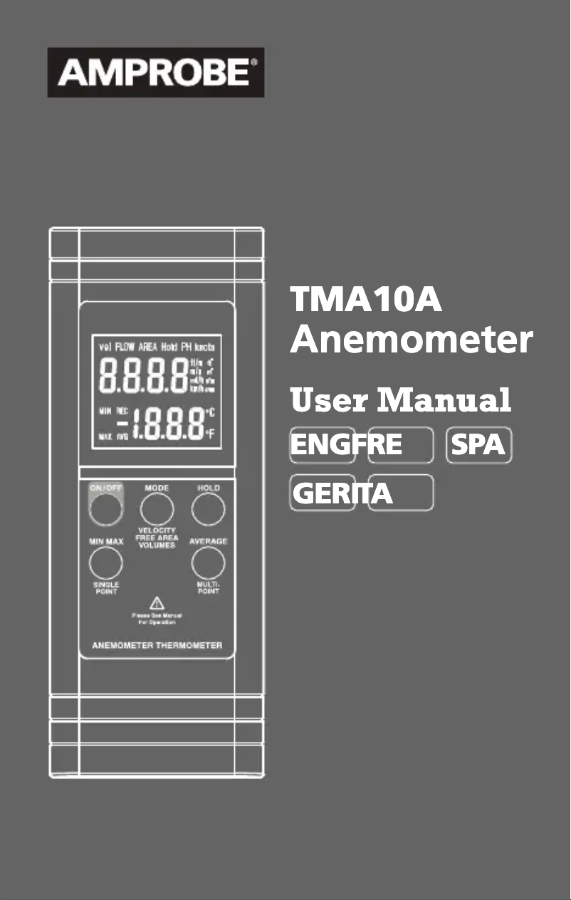 Page 1 of the manual User Manual Amprobe TMA10A